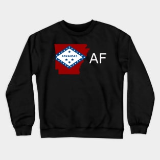 Arkansas Flag State Outline AF (white) Crewneck Sweatshirt